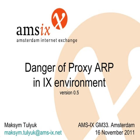 Danger of Proxy ARP in IX environment