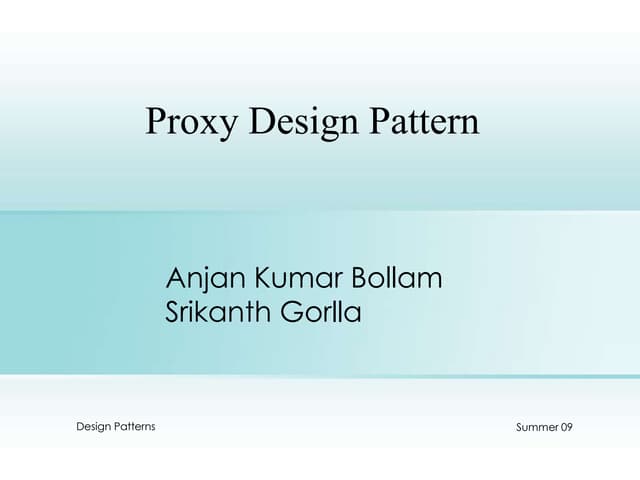 Proxy Design Pattern