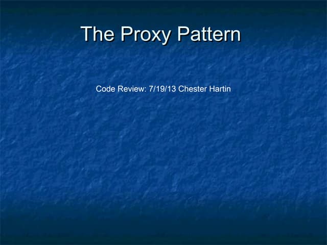Proxy pattern