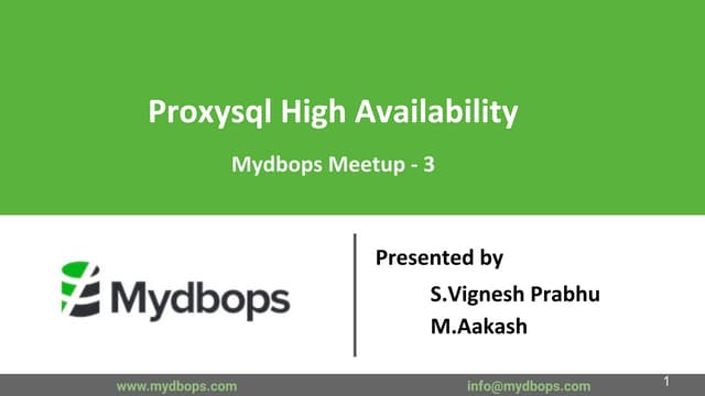 ProxySQL High Availability (Clustering)