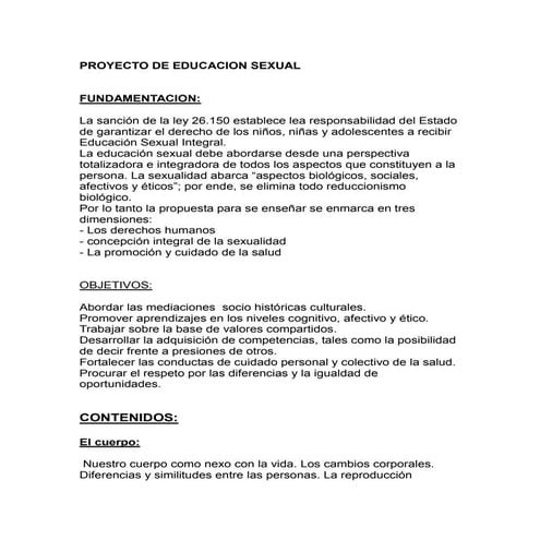 Proyecto para trabajar E.S.I desde la literatura