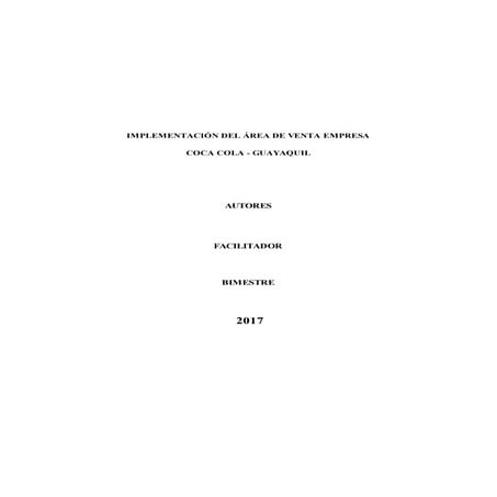 Imp. Área de venta Coca Cola - Guayaquil