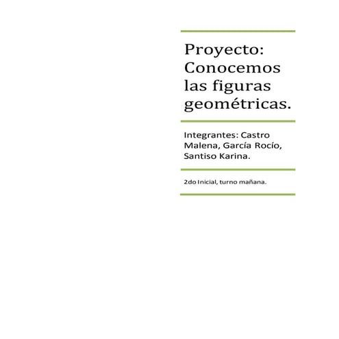 Proyecto: Conocemos las figuras geometricas