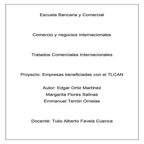 Proyecto: Empresa beneficiada con el NAFTA