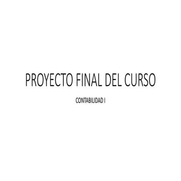 proyecto final del curso Contabilidad II | PPTX