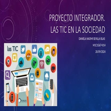 proyecto Integrador. Las TIC en la sociedad | PPTX