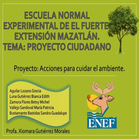 Proyecto 4° Grado Acciones para cuidar el ambiente.