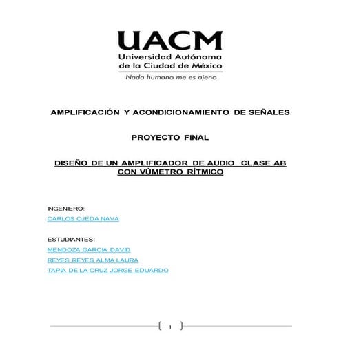 Proyecto final AMPLIFICACIÓN Y ACONDICIONAMIENTO DE SEÑALES