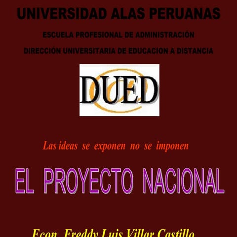 Proyecto Nacional De Realidad Nacional