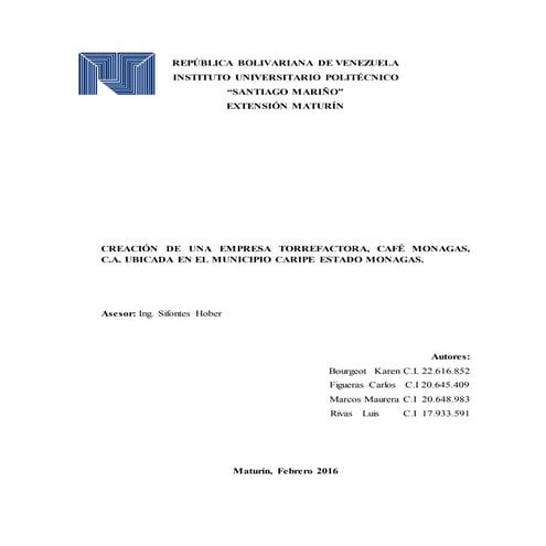 Proyecto torrefactora de café 