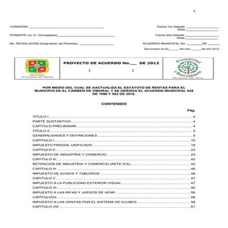 Proyecto 014 de 2012 por el cual se...