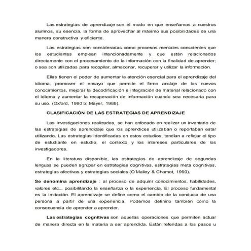 Estrategias De Aprendizaje | PDF