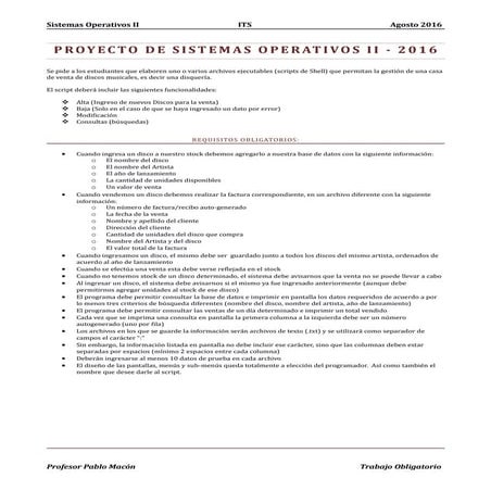 Proyecto 2016 - ITS - SISTEMAS OPERATIVOS II