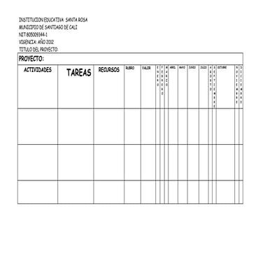 Proyecto actividades santa rosa cali