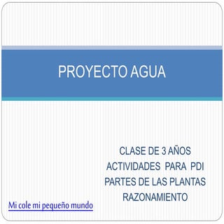 Proyecto agua: LAS PLANTAS