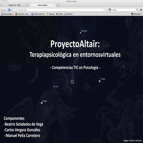 Proyecto Altair: Terapia psicológica en entornos virtuales