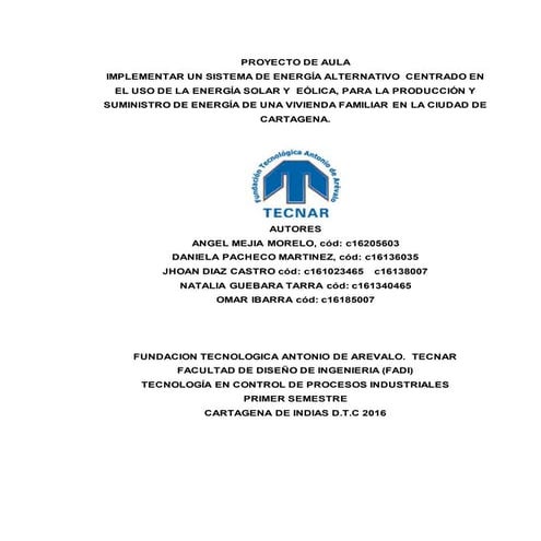 implemetacion de eneria solar y eolica