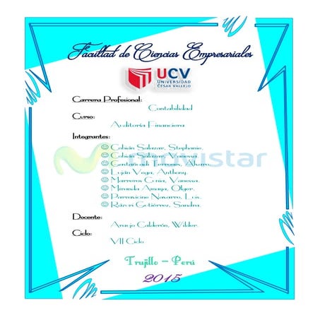 Auditoría Financiera - Planificación, Memorándum y Programa de Auditoría