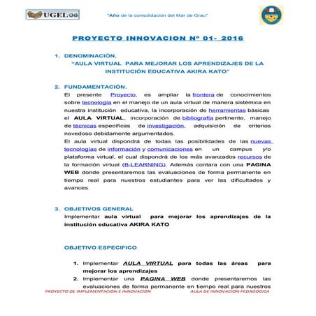 Proyecto aula virtual aip akira kato | DOC