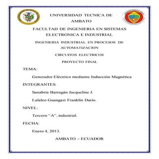 Informe: Generador electrico