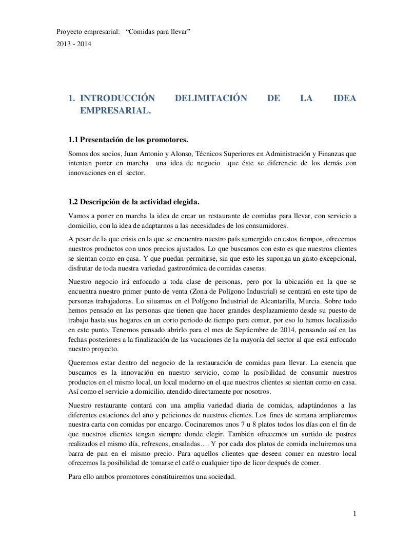 Proyecto comidas caseras