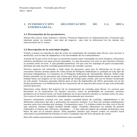 Proyecto comidas caseras