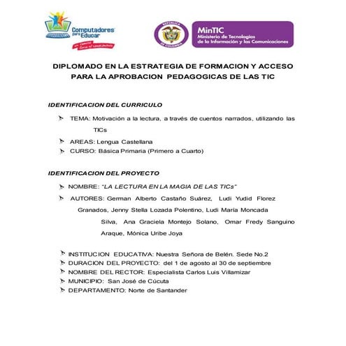 PROYECTO COMPUTADORES PARA EDUCAR