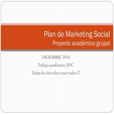 Proyecto académico de marketing social: CPAL