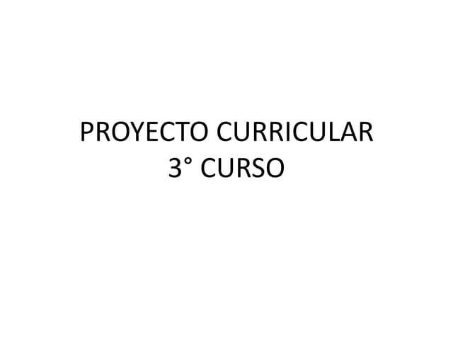 Proyecto curricular