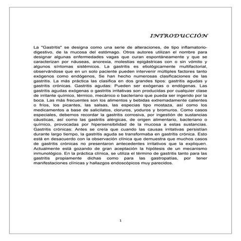 Proyecto sobre la gastritis