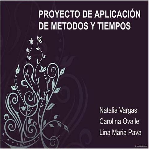 Proyecto de aplicación de metodos y tiempos