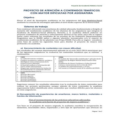 Proyecto de atención unam HS.