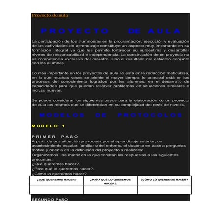 Matriz de Proyecto de aula | DOCX