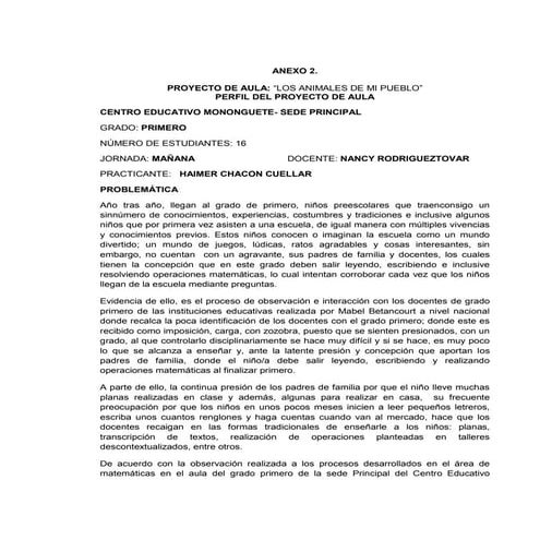 Proyecto de aula | DOCX