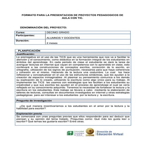 Guia Proyecto De Aula | PPT