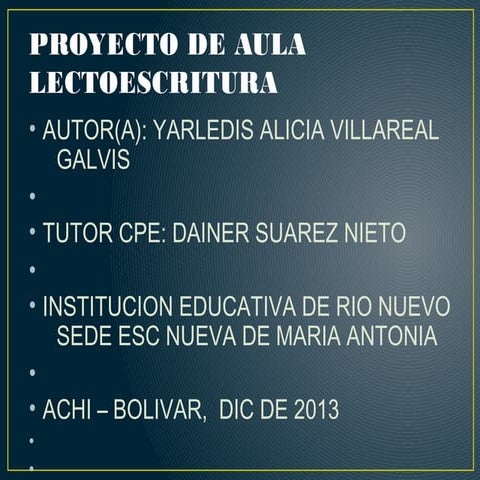 Proyecto de aula lectoescritura
