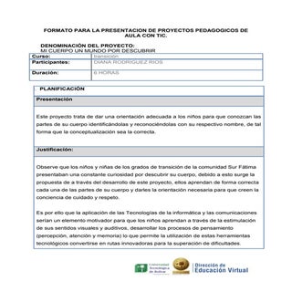 Proyecto de aula micuerpo un mundo ...