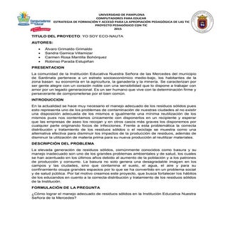 Proyecto de aula yo soy eco   subgr...