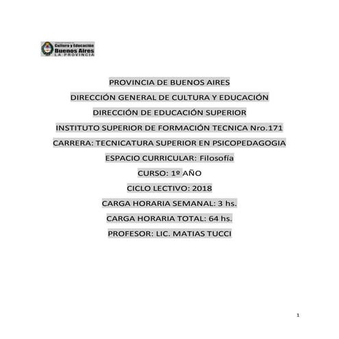 Proyecto de catedra filosofia 2018