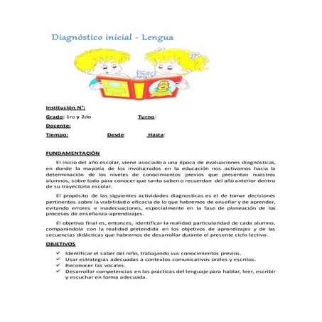 Proyecto de diagnostico  lengua.