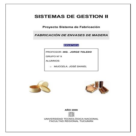 Proyecto de fabricación de envases de madera
