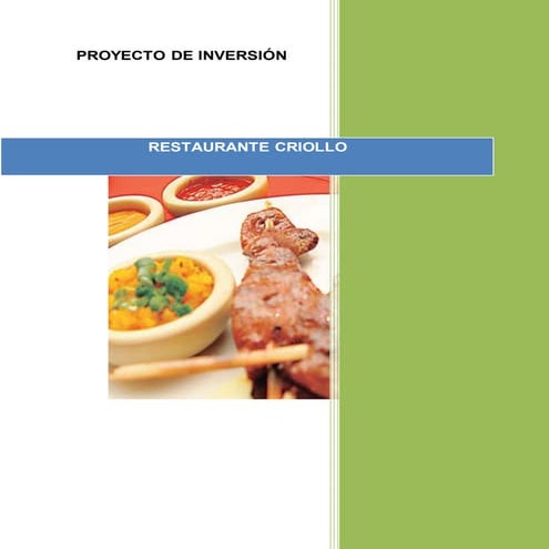 Proyecto de inversion restaurante criollo