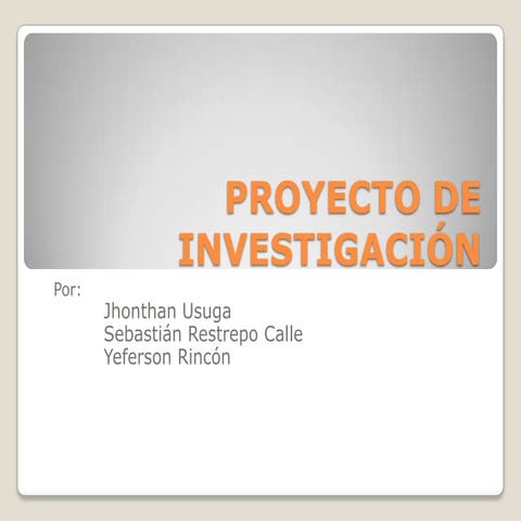 Proyecto de investigación
