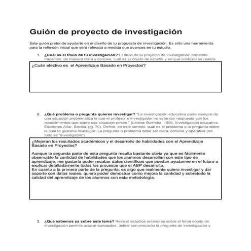 Proyecto de investigación. sonia