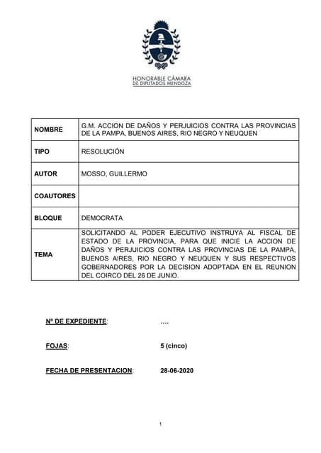Piden juicio a gobernadores que votaron contra Mendoza