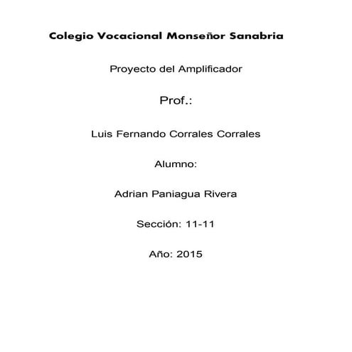 Proyecto del amplificador