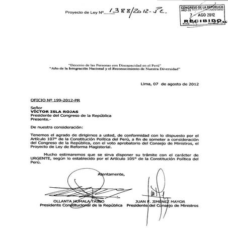 Proyecto de ley de reforma educativa