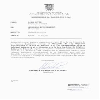 Proyecto de ley reformatoria minerí...