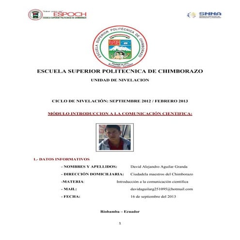 INTRODUCCIÓN A LA COMUNICACIÓN CIENTÍFICA.