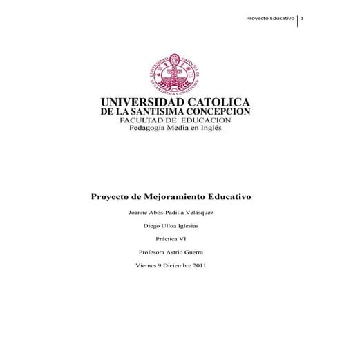 Proyecto de Mejoramiento Educativo
